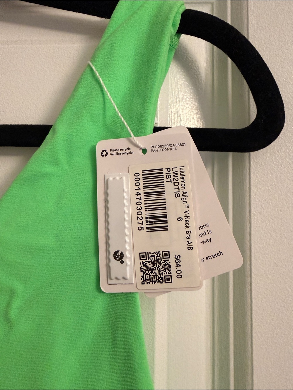 lululemon athletica V-Neck Sports Bra in Neon Green - Picture 4 of 4